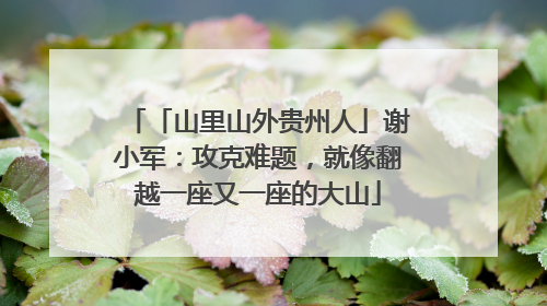 「山里山外贵州人」谢小军：攻克难题，就像翻越一座又一座的大山