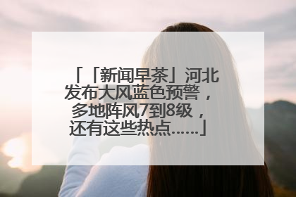 「新闻早茶」河北发布大风蓝色预警，多地阵风7到8级，还有这些热点……
