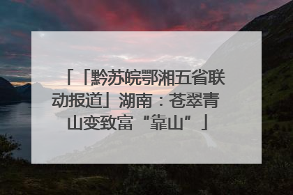 「黔苏皖鄂湘五省联动报道」湖南：苍翠青山变致富“靠山”