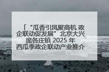 “瓜香引凤聚商机 政企联动促发展”北京大兴庞各庄镇 2025 年西瓜季政企联动产业推介活动圆满举行