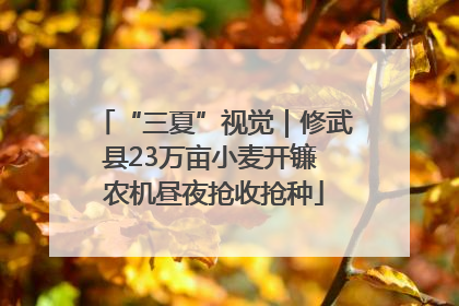 “三夏”视觉｜修武县23万亩小麦开镰 农机昼夜抢收抢种