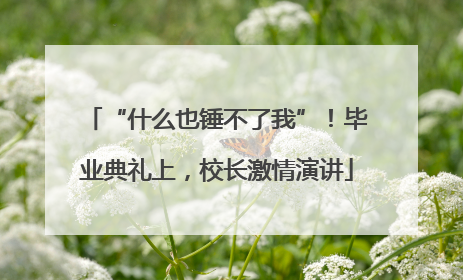 “什么也锤不了我”！毕业典礼上，校长激情演讲