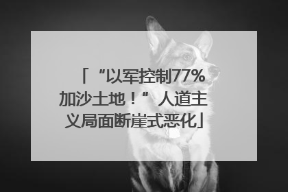 “以军控制77%加沙土地！”人道主义局面断崖式恶化