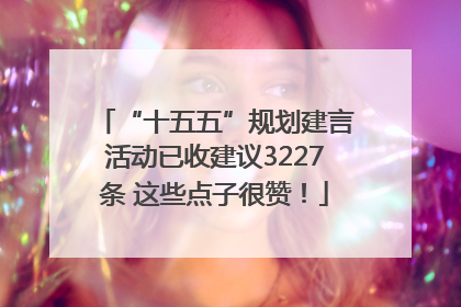 “十五五”规划建言活动已收建议3227条 这些点子很赞！
