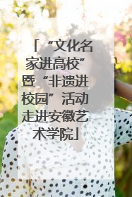 “文化名家进高校”暨“非遗进校园”活动走进安徽艺术学院