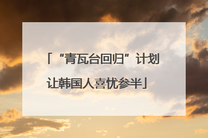 “青瓦台回归”计划让韩国人喜忧参半