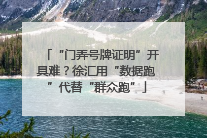 “门弄号牌证明”开具难？徐汇用“数据跑”代替“群众跑”