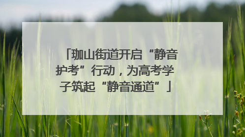 珈山街道开启“静音护考”行动，为高考学子筑起“静音通道”