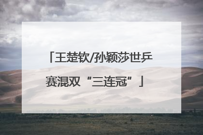 王楚钦/孙颖莎世乒赛混双“三连冠”