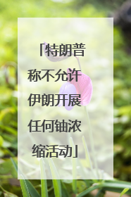特朗普称不允许伊朗开展任何铀浓缩活动