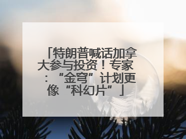 特朗普喊话加拿大参与投资！专家：“金穹”计划更像“科幻片”