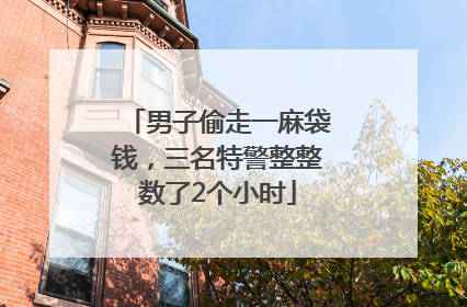 男子偷走一麻袋钱，三名特警整整数了2个小时