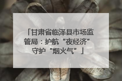 甘肃省临泽县市场监管局：护航“夜经济” 守护“烟火气”