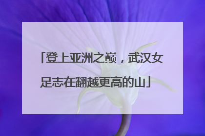 登上亚洲之巅，武汉女足志在翻越更高的山