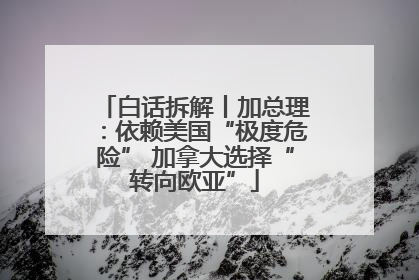 白话拆解丨加总理：依赖美国“极度危险” 加拿大选择“转向欧亚”