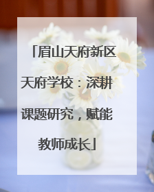 眉山天府新区天府学校：深耕课题研究，赋能教师成长