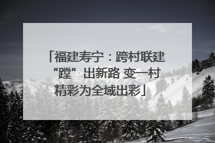 福建寿宁：跨村联建“蹚”出新路 变一村精彩为全域出彩