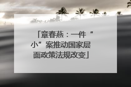 章春燕：一件“小”案推动国家层面政策法规改变