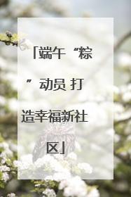 端午“粽”动员 打造幸福新社区