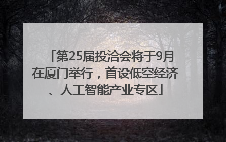第25届投洽会将于9月在厦门举行，首设低空经济、人工智能产业专区