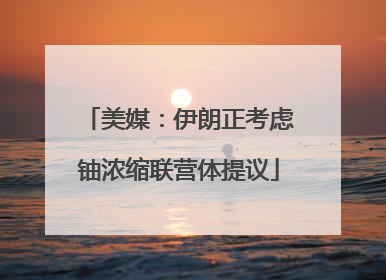 美媒：伊朗正考虑铀浓缩联营体提议