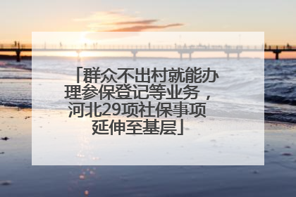 群众不出村就能办理参保登记等业务，河北29项社保事项延伸至基层