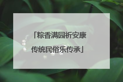 粽香满园祈安康 传统民俗乐传承