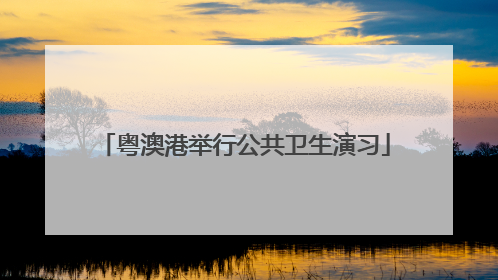 粤澳港举行公共卫生演习