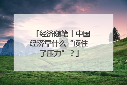 经济随笔丨中国经济靠什么“顶住了压力”？