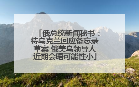 俄总统新闻秘书：待乌克兰回应备忘录草案 俄美乌领导人近期会晤可能性小