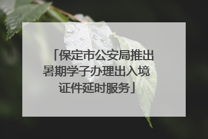 保定市公安局推出暑期学子办理出入境证件延时服务