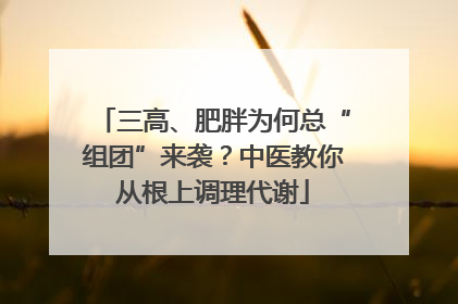三高、肥胖为何总“组团”来袭？中医教你从根上调理代谢