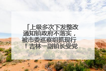 上级多次下发整改通知镇政府不落实，被市委巡察组抓现行！吉林一副镇长受党内警告处分