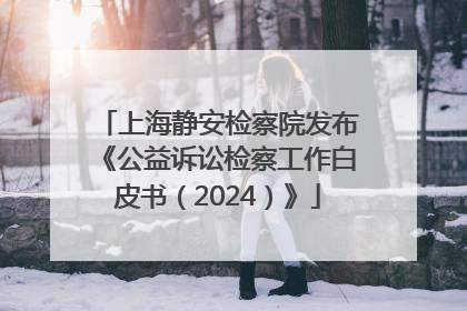 上海静安检察院发布《公益诉讼检察工作白皮书（2024）》