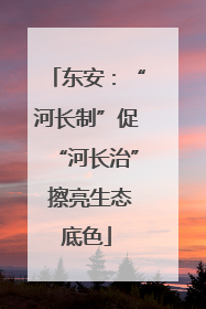 东安：“河长制”促“河长治” 擦亮生态底色