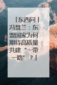 东西问丨冯慧兰：东盟国家为何期待高质量共建“一带一路”？
