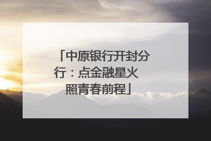 中原银行开封分行：点金融星火 照青春前程
