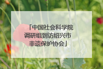 中国社会科学院调研组到访绍兴市非遗保护协会