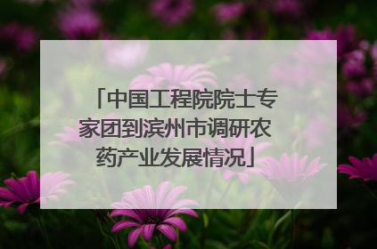 中国工程院院士专家团到滨州市调研农药产业发展情况