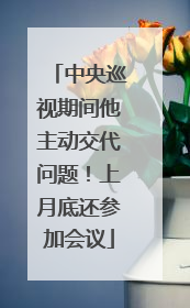 中央巡视期间他主动交代问题！上月底还参加会议