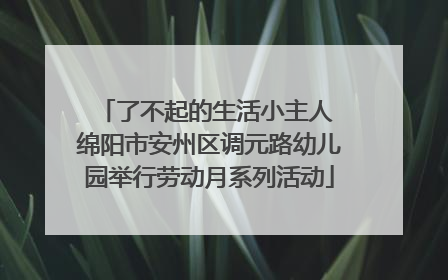 了不起的生活小主人 绵阳市安州区调元路幼儿园举行劳动月系列活动