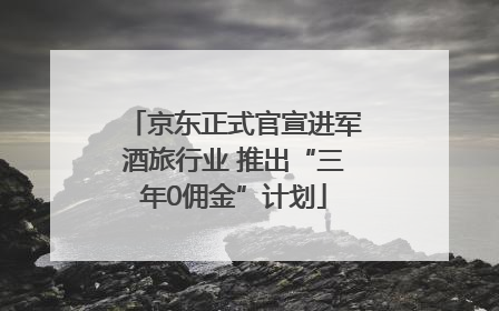 京东正式官宣进军酒旅行业 推出“三年0佣金”计划
