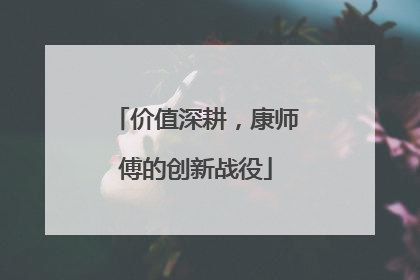 价值深耕，康师傅的创新战役