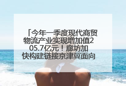 今年一季度现代商贸物流产业实现增加值205.7亿元！廊坊加快构建链接京津冀面向全世界的物流通道