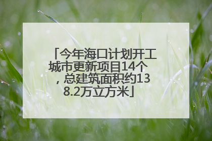 今年海口计划开工城市更新项目14个，总建筑面积约138.2万立方米
