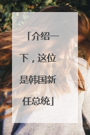 介绍一下，这位是韩国新任总统