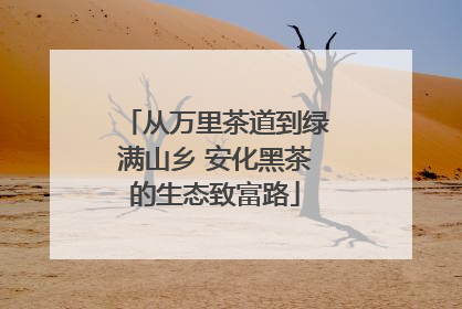 从万里茶道到绿满山乡 安化黑茶的生态致富路
