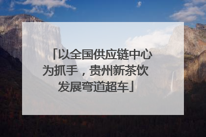 以全国供应链中心为抓手，贵州新茶饮发展弯道超车
