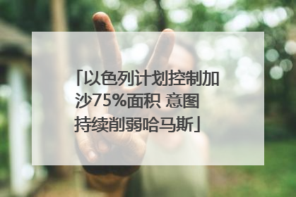 以色列计划控制加沙75%面积 意图持续削弱哈马斯