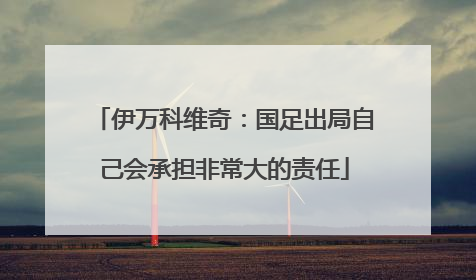 伊万科维奇：国足出局自己会承担非常大的责任